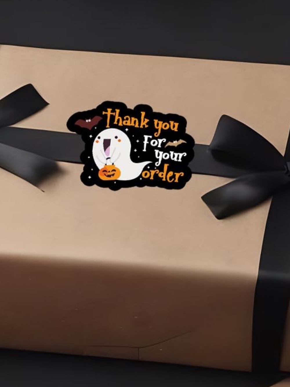 NEW! 👻 50 Thank you for your order Ghost 1.5 inch Stickers - Picture 2 of 5